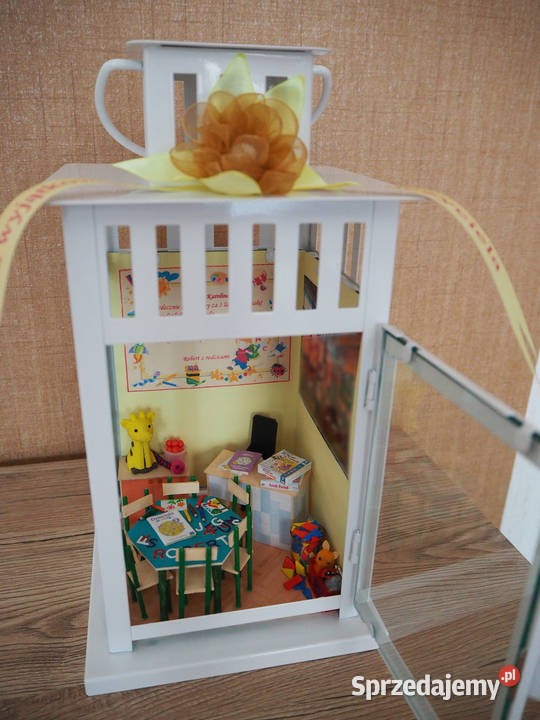 Lampion z miniaturową klasą nauczyciela handmade Żory sprzedam