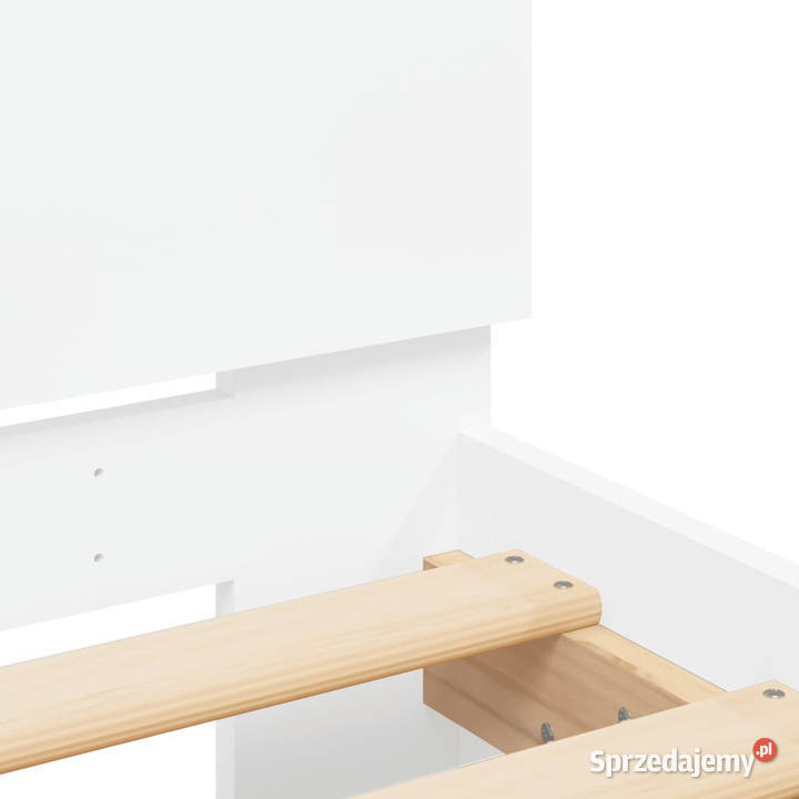 Rama łóżka z wezgłowiem i LED biała 150x200 Łóżka