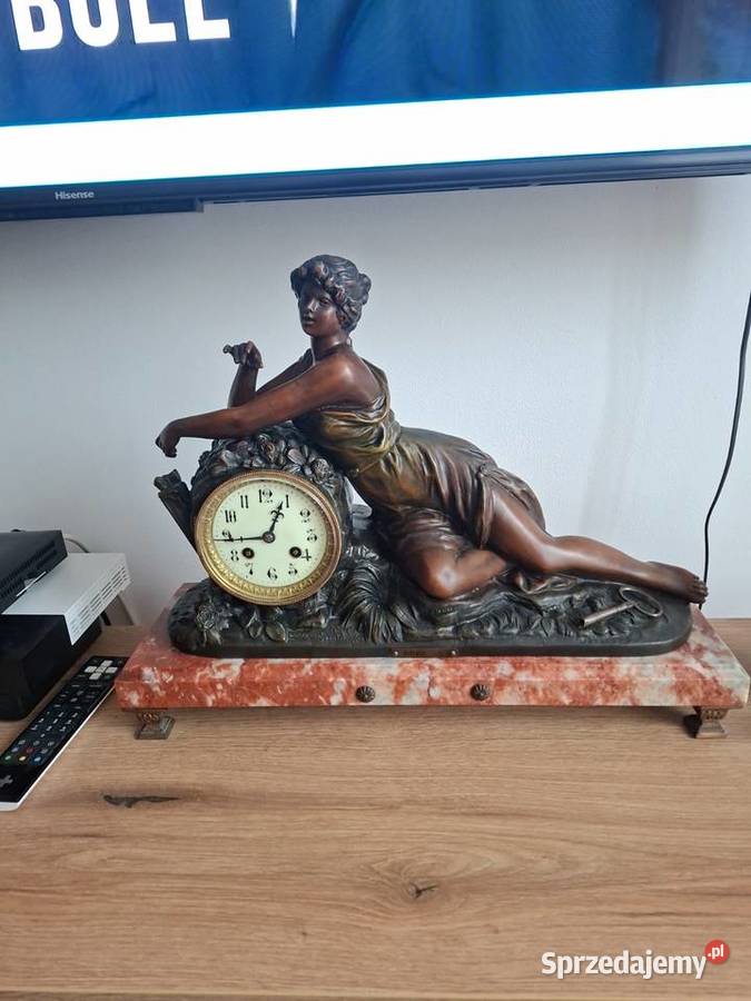 Kominkowy zegar francuski marmurowy stary podkarpackie