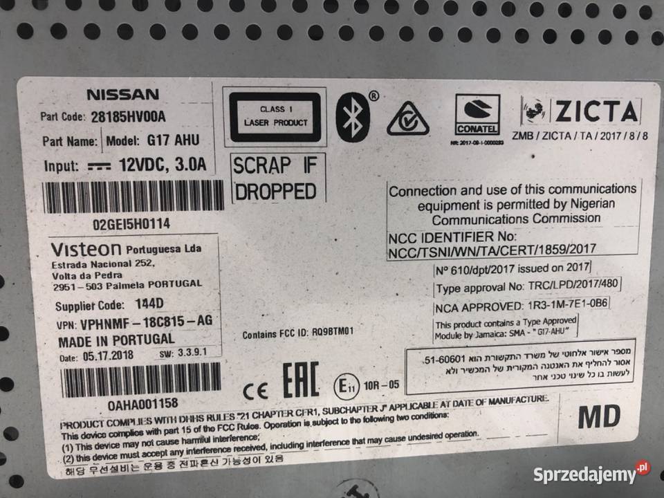 RADIO NISSAN QASHQAI J11 28185HV00A ODTWARZACZ