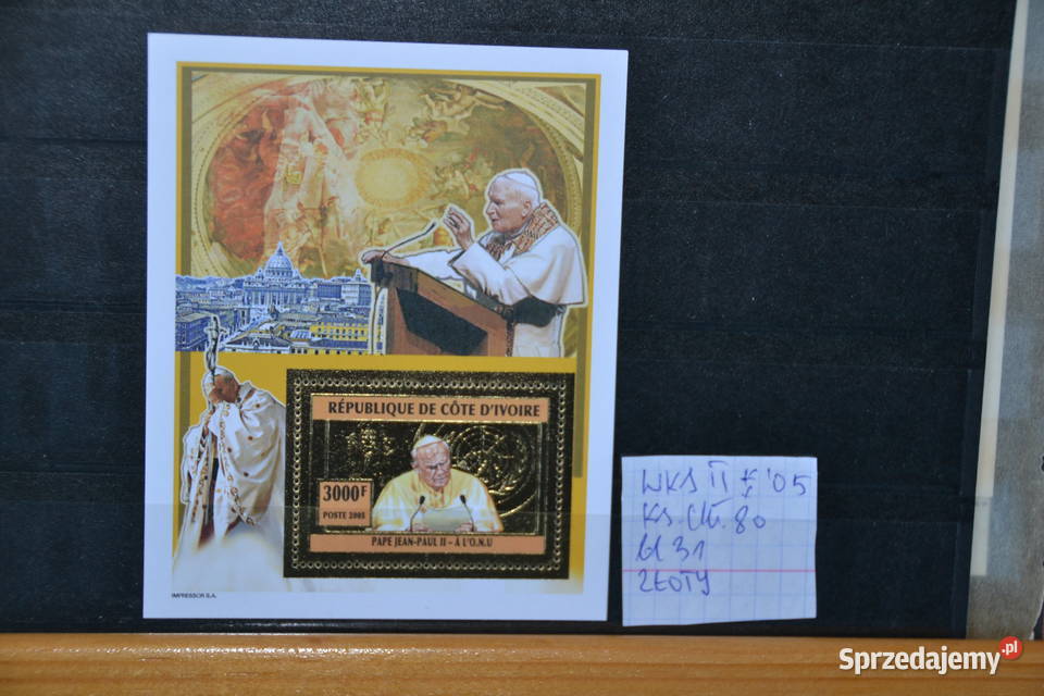ZnaczkiPapież Jan Paweł II Wybrzeże Kości Sobótka sprzedam