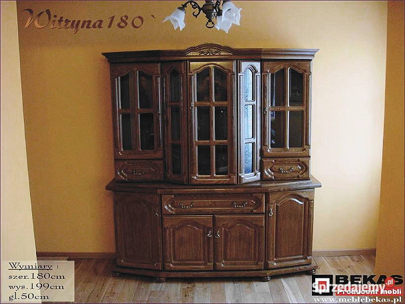 Komplet Witryna 180 Stół Ludwik 10 Krzeseł Wejherowo