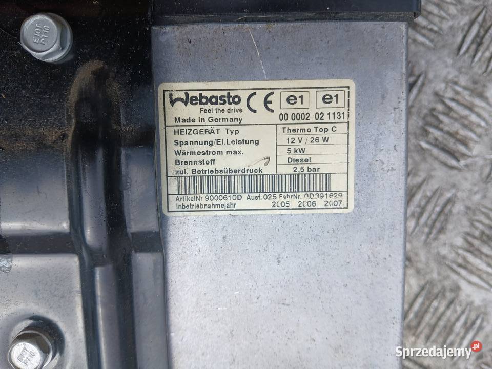 Webasto Thermo Top C Diesel 12V 26W 5KW Radłów