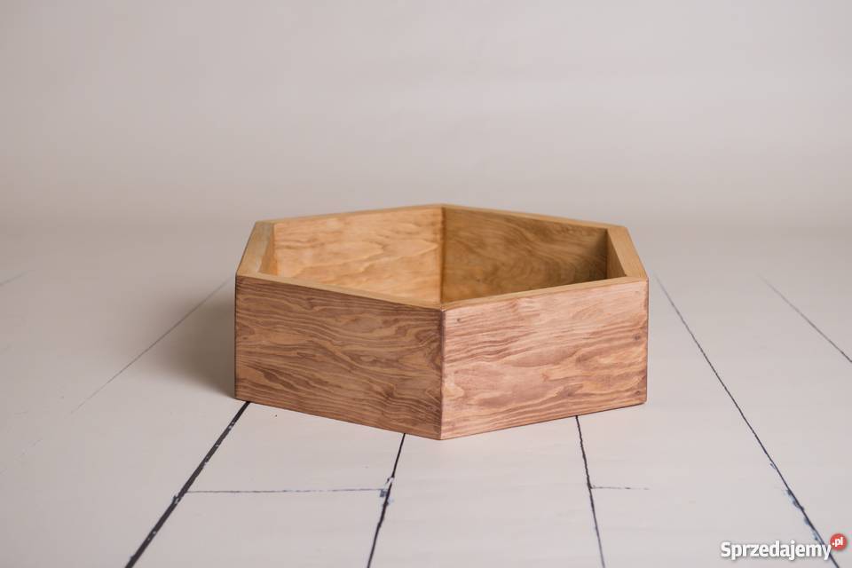 Drewniany heksagon foto rekwizyt do sesji odcienie brązowego Milicz