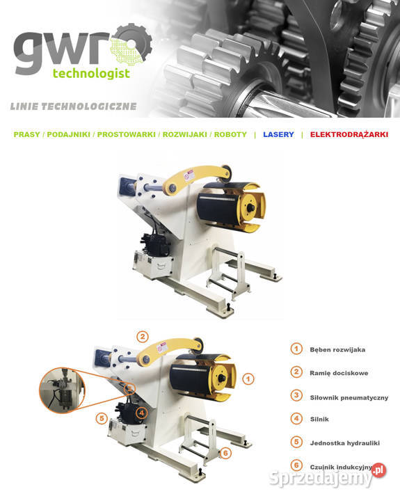 Rozwijak hydrauliczny do blachy 300 mm Rzeszotary