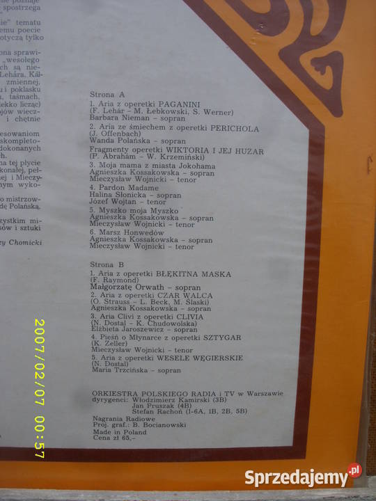 Klas LP POPULARNE ARIE I DUETY Operetkowe 2 LP