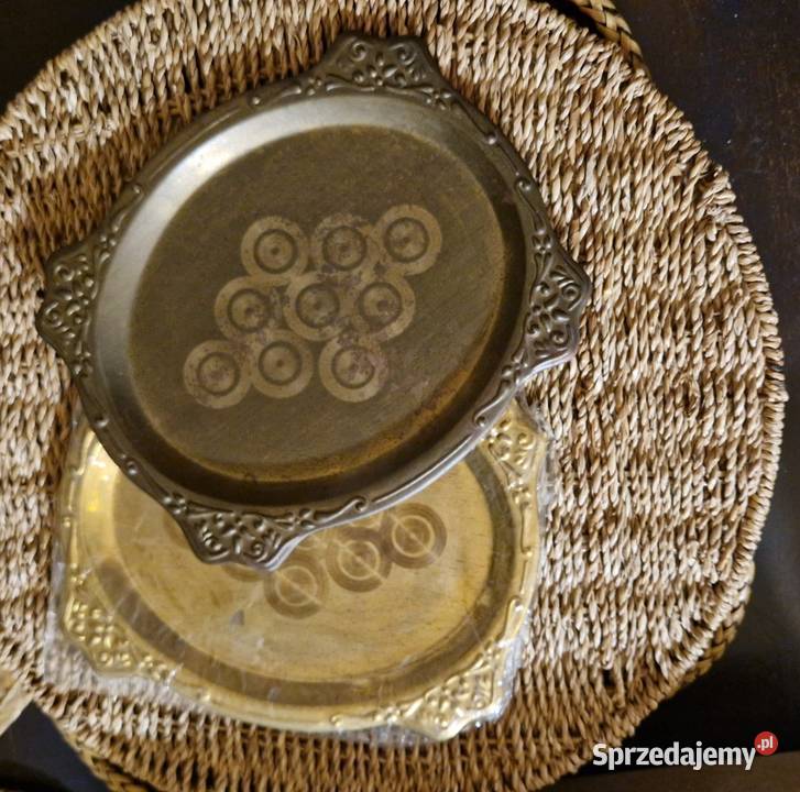 Zupełnie nowa tacka vintage metalowa złota lata lubelskie Lublin sprzedam