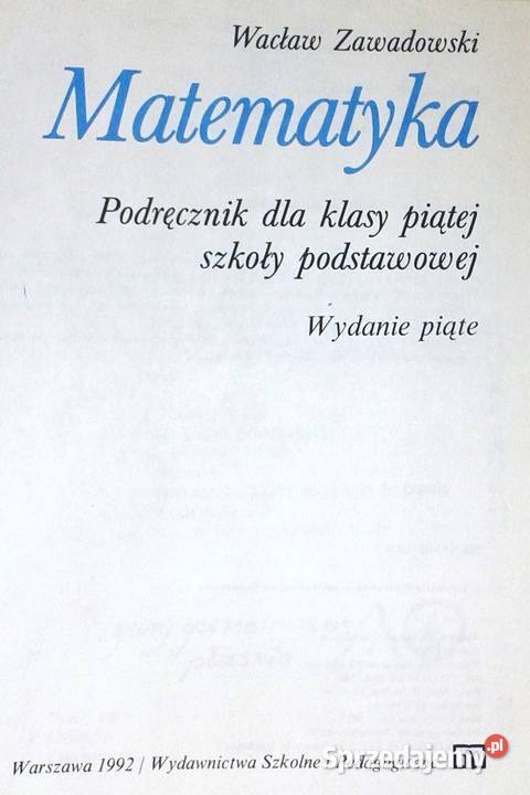Matematyka 5 Wacław Zawadowski Chełm