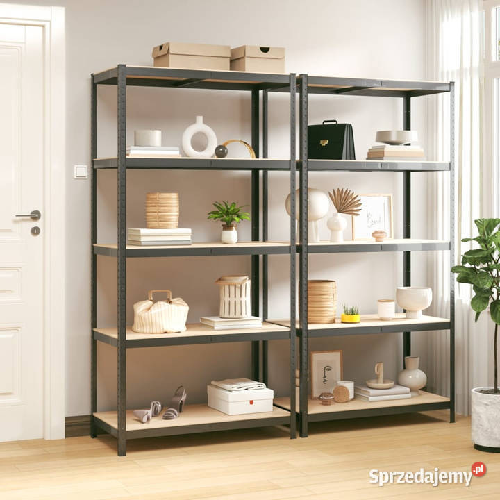 Regały z 5 półkami 2 antracytowe WM152868 Warszawa