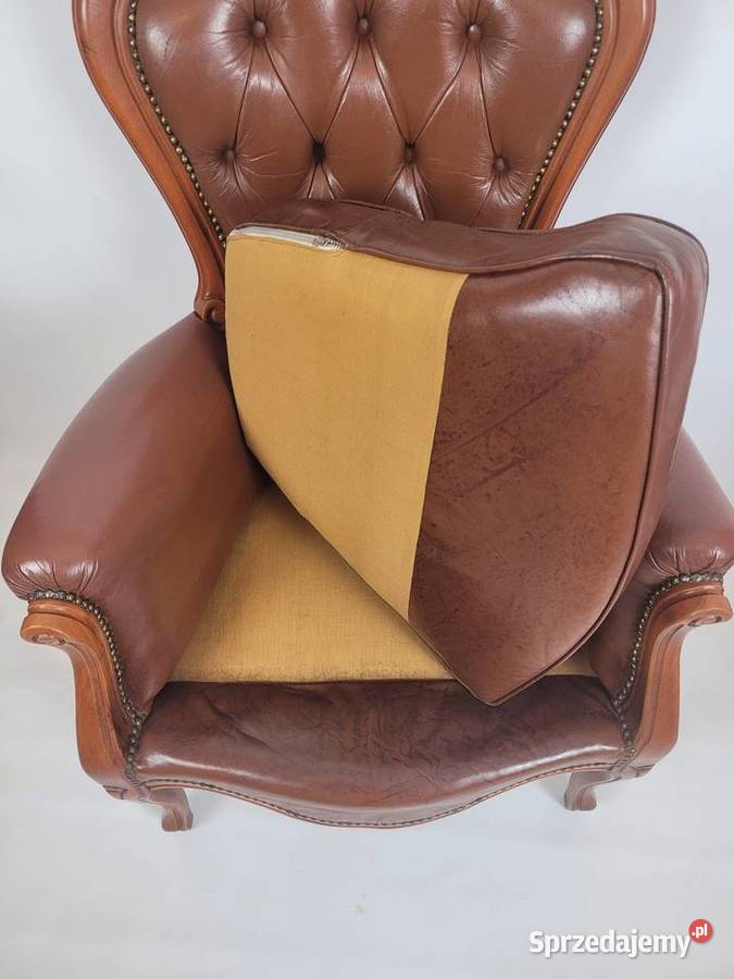 Fotel skórzany w stylu Ludwika Fotele Białogard sprzedam