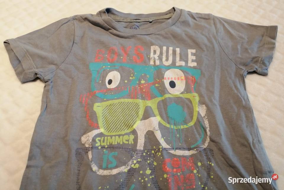 Koszulka krótki rękaw Tshirt okulary 98 Smyk śląskie