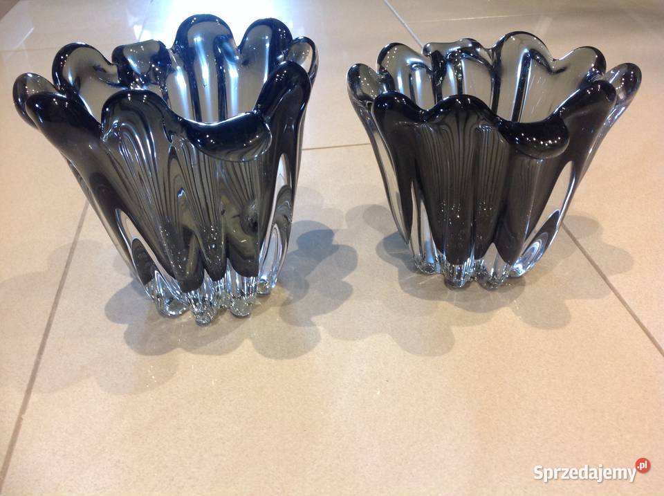 Wazon Szklany Falbanka 2 Grube Szkło Nowa Sól