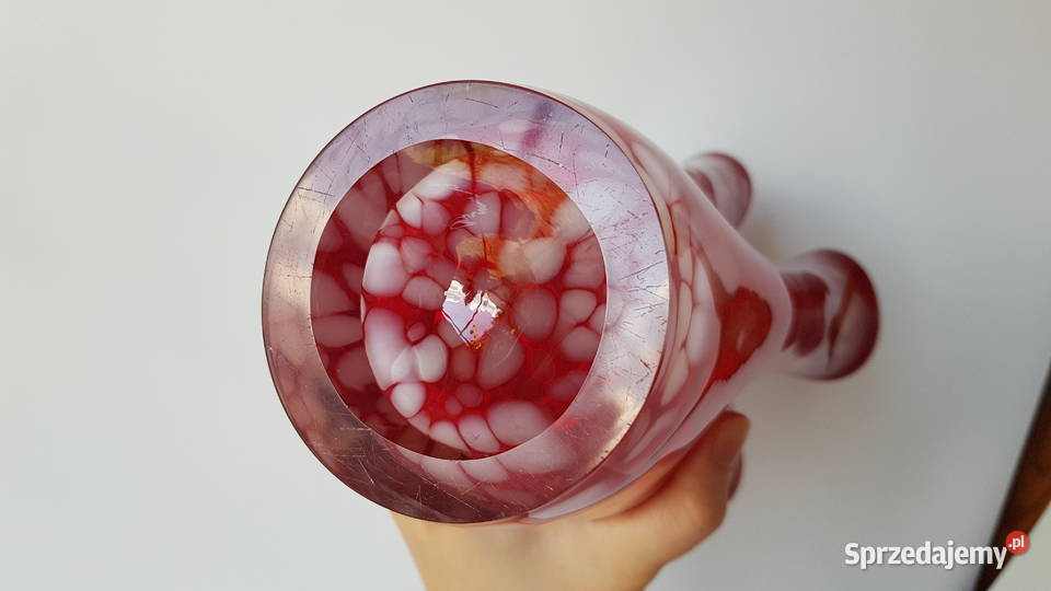 Stary szklany wazon Chusta kolorowe szkło