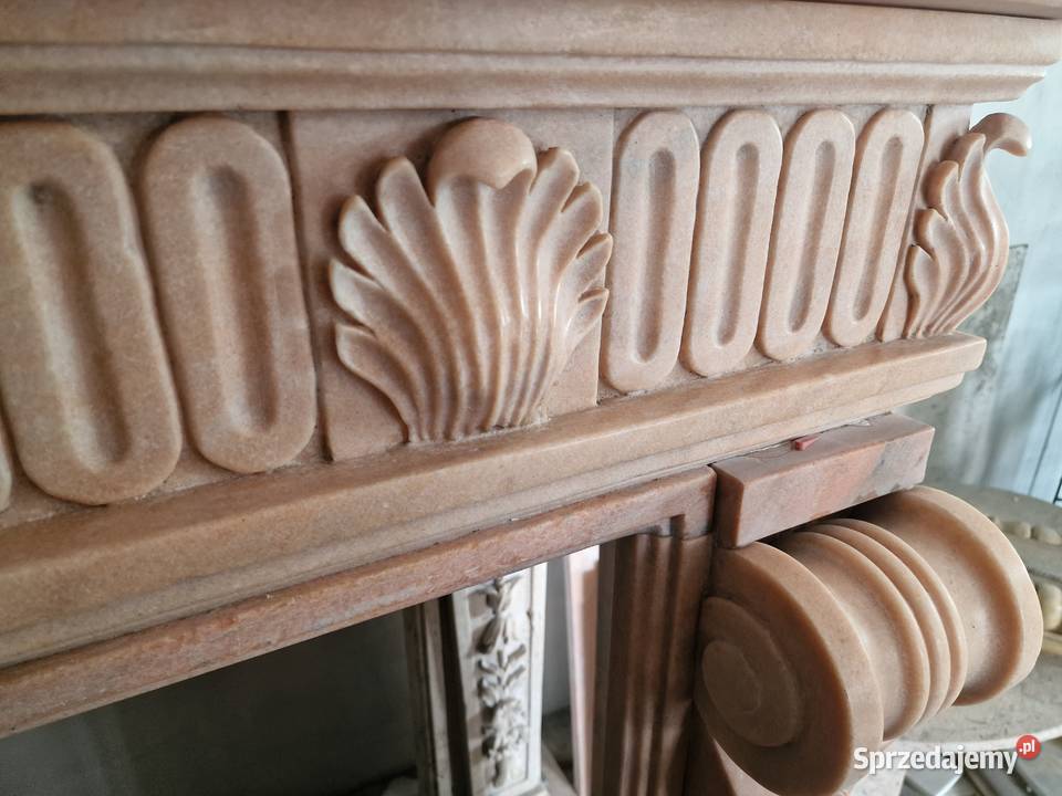 Obudowa kominkowa z marmuru portal marmur BIAŁY Ogrzewanie Luboń