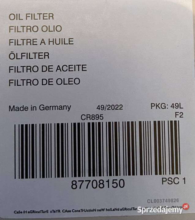 Filtr hydrauliczny skrzyni biegów Holland Wrocław sprzedam