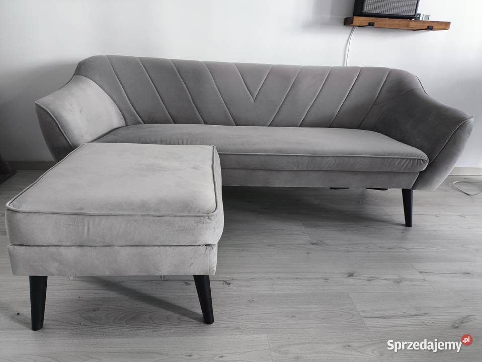 Narożnik Sofa Mia szary welurowy aksamitowa do Sofy i kanapy wielkopolskie Poznań