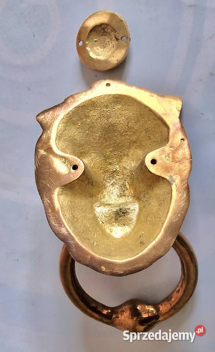 KOŁATKA dzwonek LEW do DRZWI MOSIĄDZ Książenice