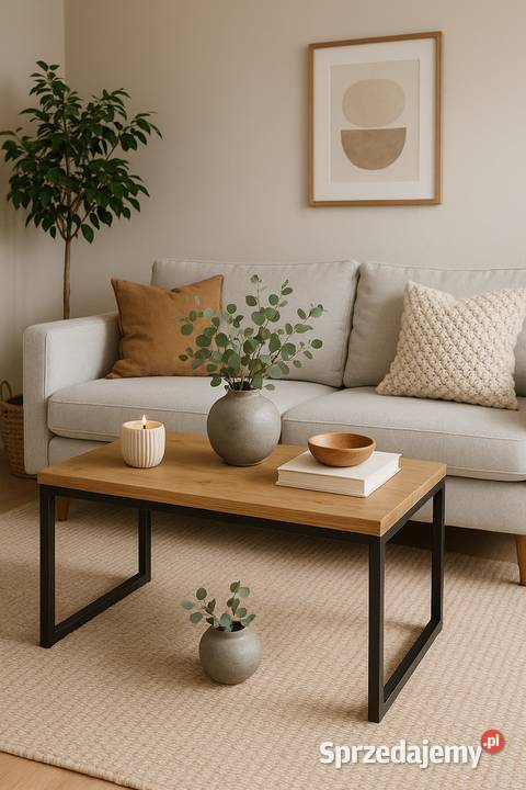 Stolik Kawowy Dębowy LOFT Ława 100 Lite Drewno 50cm Gdańsk sprzedam