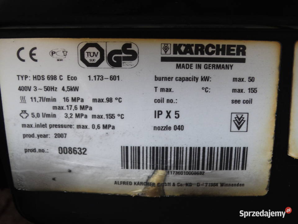 Myjka Ciśnieniowa Karcher HDS 698 C ECO gorąca Radom