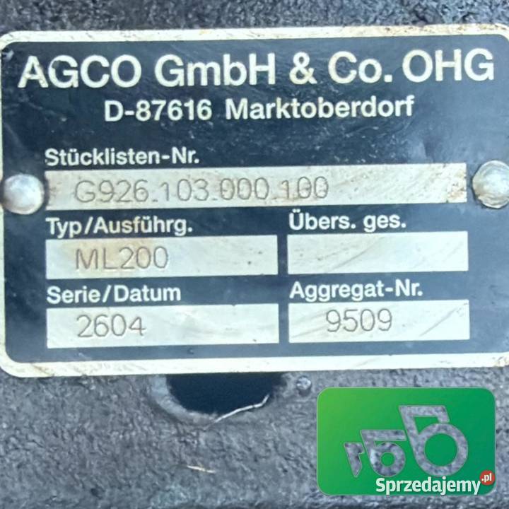 Skrzynia Vario ML200 926103000100 AGCO Fendt 930 Wilkowo