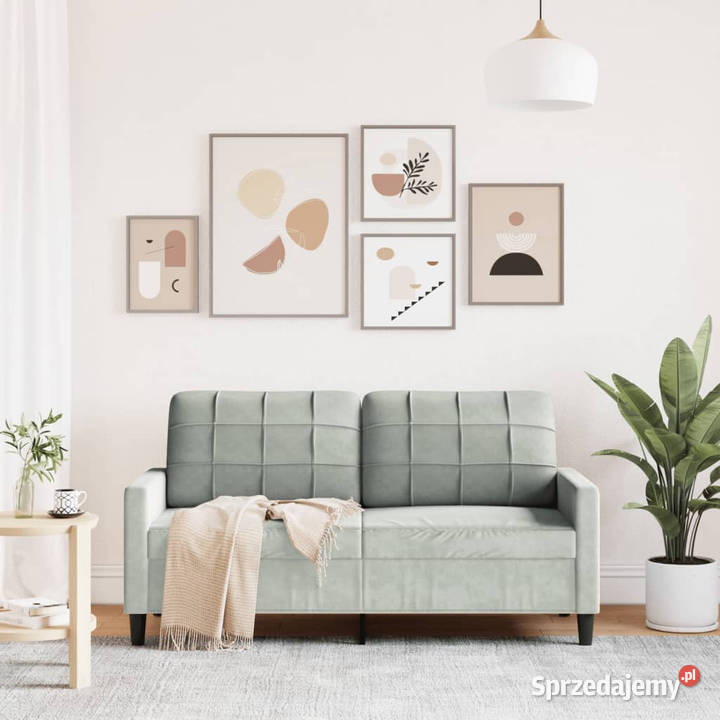 Sofa 2osobowa jasnoszara 140 tapicerowana Warszawa