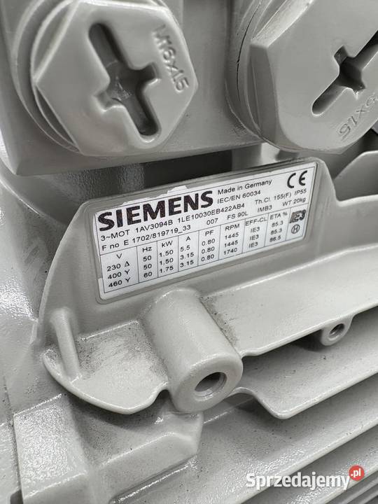 Siemens 1LE10030EB422AB4 15kW 55A Motor Warszawa sprzedam