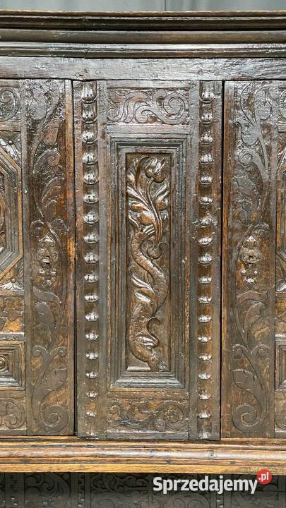 Monumentalny kredens renesansowy XVII w antyk zachodniopomorskie Budno
