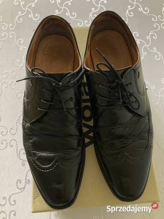 Półbuty Skórzane Wizytowe Elegankie Premium czarny Półbuty Czerwionka-Leszczyny