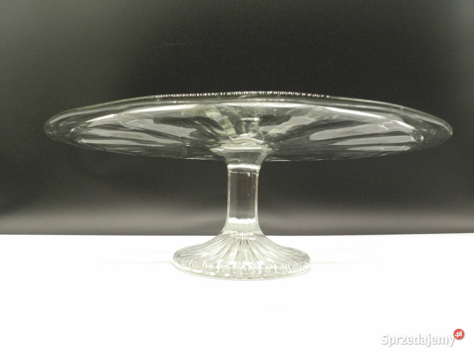 Patera szklana na ciasto tort na nóżce Elegancka Porcelana i szkło Raszków sprzedam
