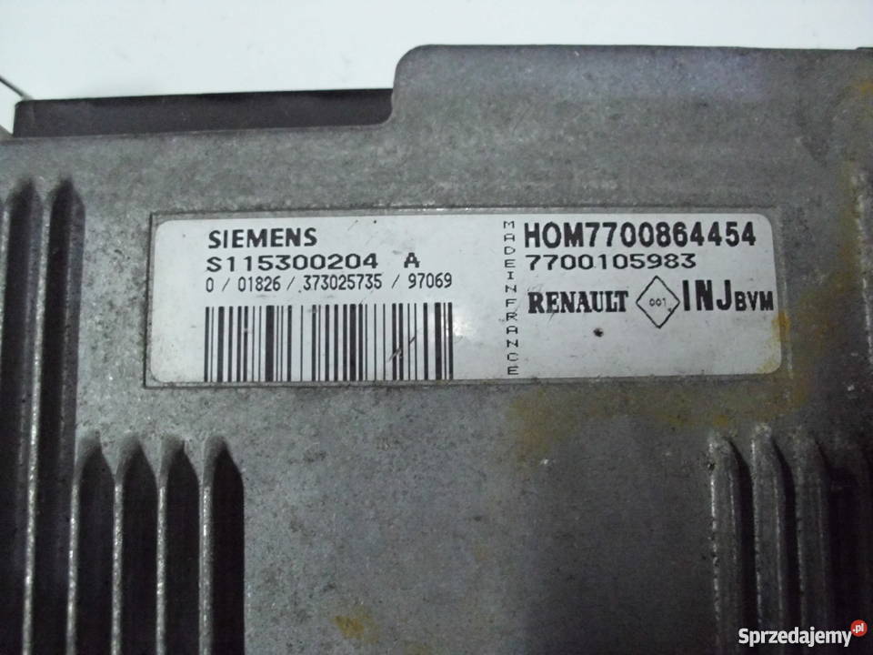 Komputer silnika RENAULT S115300204A INJBVM IMMO osobowe Lubin