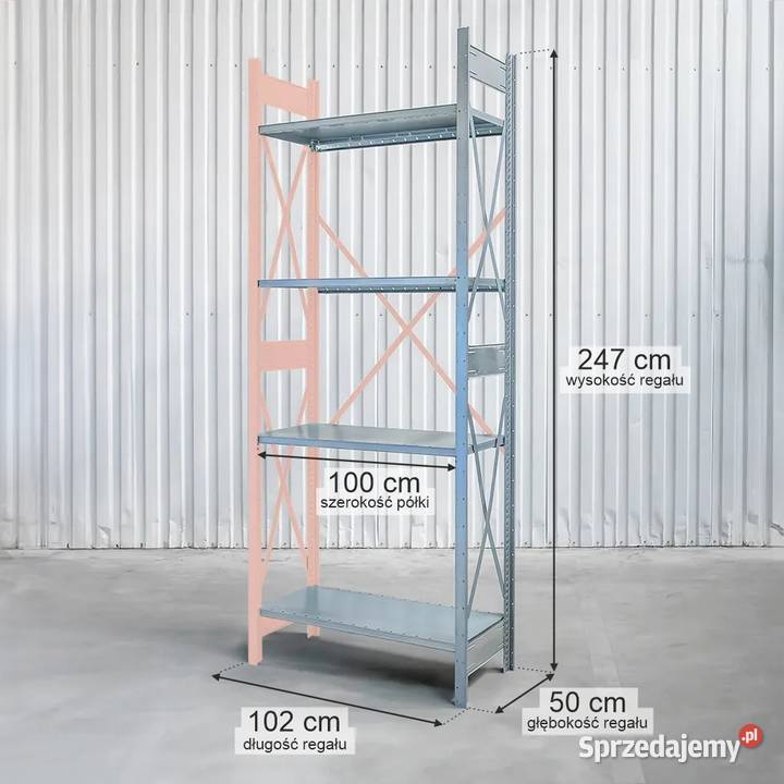 Regał magazynowy 4 półki DEXION 247x102x50 MODUŁ Chmielów