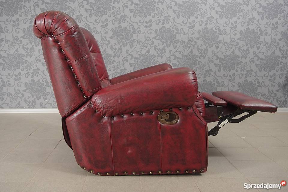 Fotel rozkładany angielski skóra naturalna 4739 opolskie