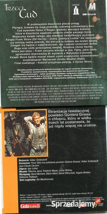 Blaszany bębenek Trzeci cud 2 Filmy DVD zachodniopomorskie Szczecin sprzedam