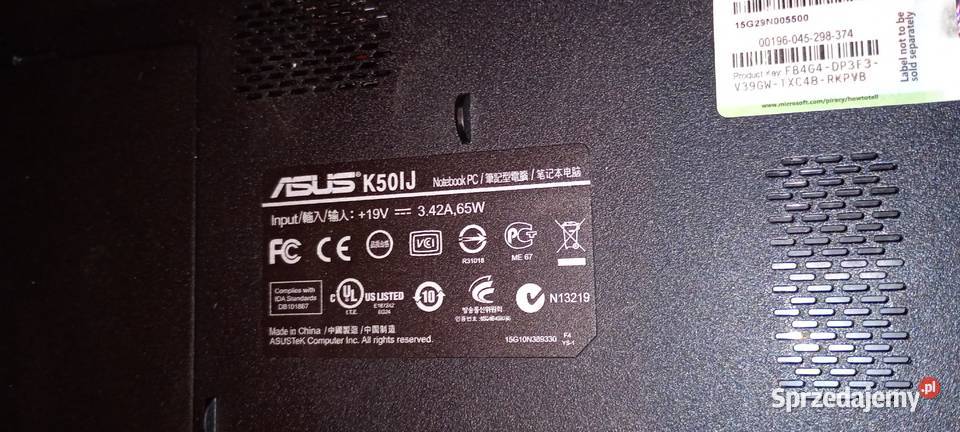 Laptop ASUS K50IJ podkarpackie