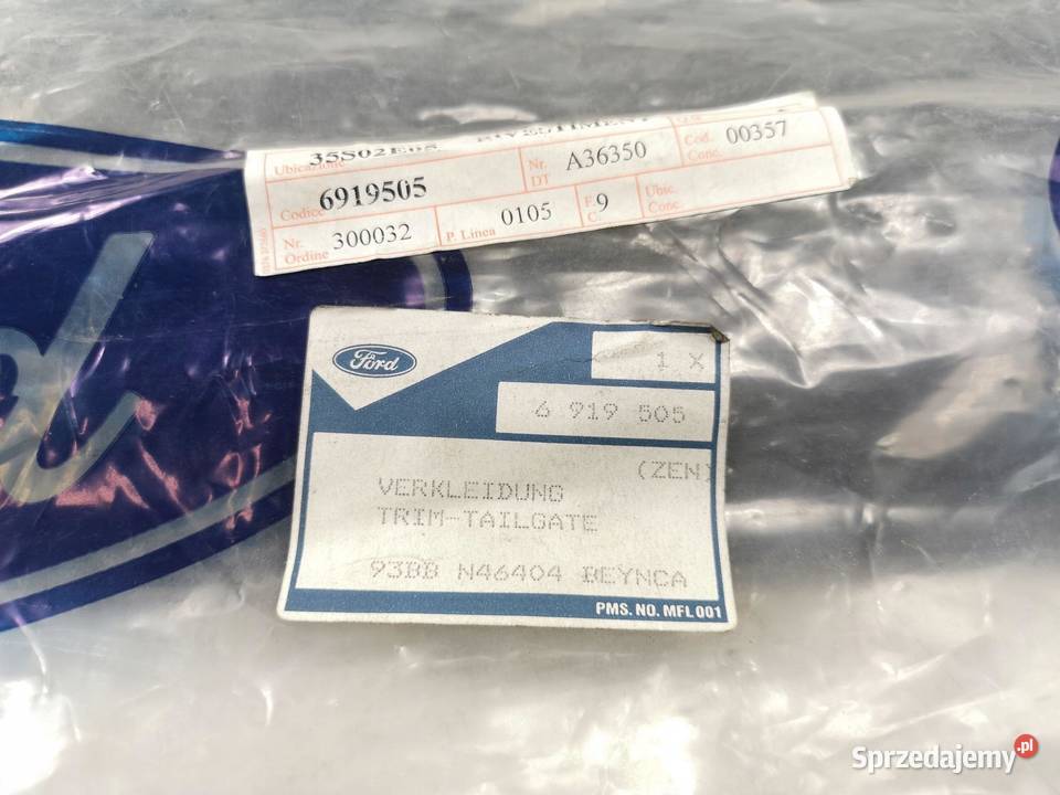 PLASTIK BAGAŻNIKA FORD MONDEO 9496 SEDAN osobowe Osłony i zaślepki lubelskie