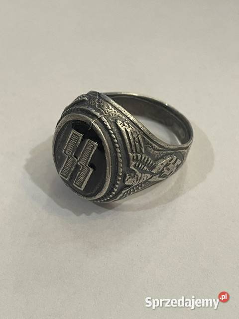 Srebrny sygnet z runami oficera SS III Rzesza Kraków