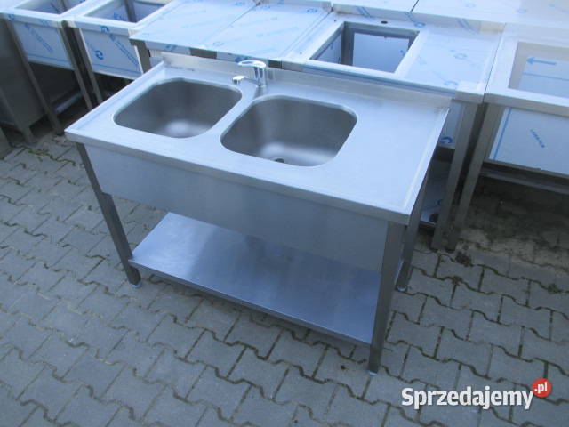 Zlew Basen Gastronomiczny 2 Komorowy Z Półką Ostrów Wielkopolski