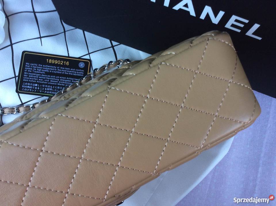 Chanel 255 Classic Flap Lambskin Beżowa pomorskie Gdakowo