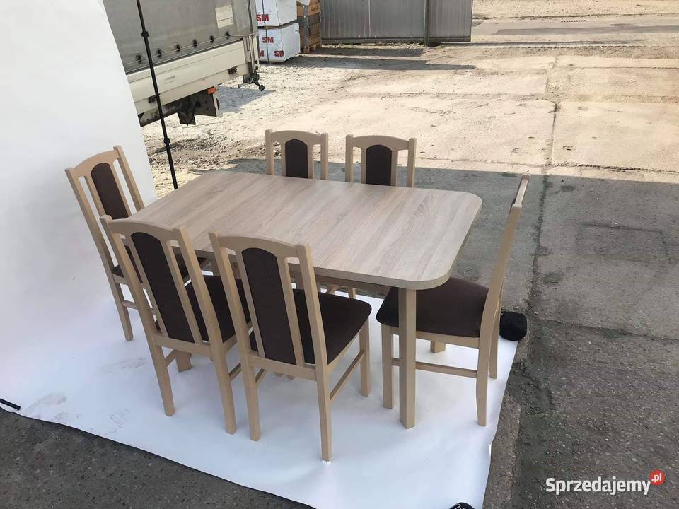 Stół rozkładany + 6 krzeseł, 35 kolorów , transport cała POL