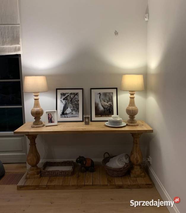 Lampa toczona z drewna dębowego Mława