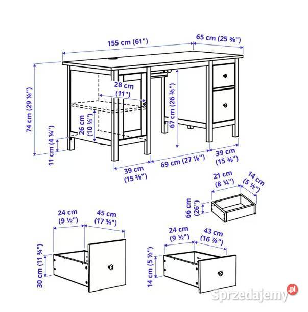 Drewniane biurko z nadstawką IKEA HEMNES 155x65 Warszawa sprzedam