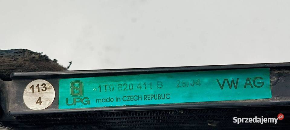 CHŁODNICA KLIMATYZACJI VOLKSWAGEN TOURAN Pozostałe Lipno
