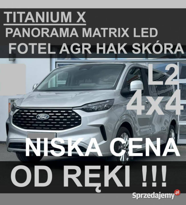 Ford Tourneo Custom Titanium X 4x4 Panorama elektrochrom. lusterka boczne zachodniopomorskie Szczecinek sprzedam