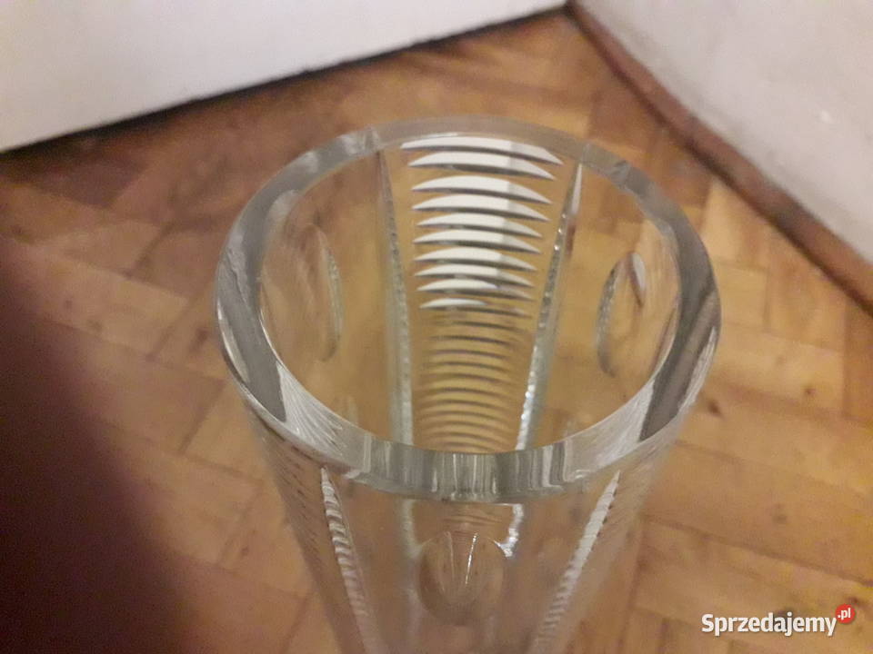 Duży wazon szklany w stylu modernistycznym lata Warszawa