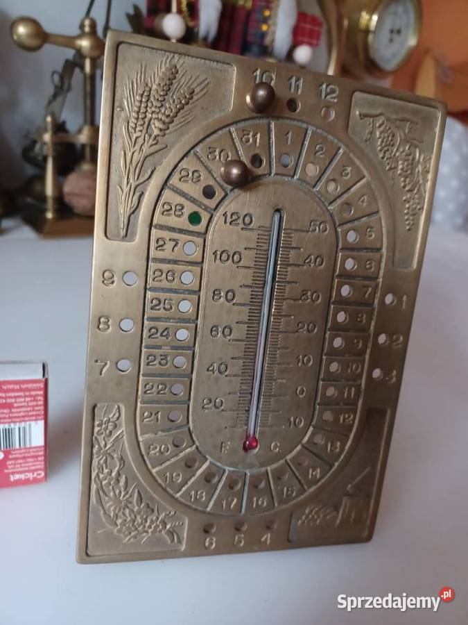 Piękny sygnowany mosiężny kalendarz z Poznań
