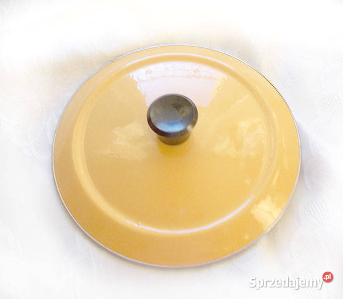 prl pokrywka emaliowana pomarańczowa pokrywka Bydgoszcz