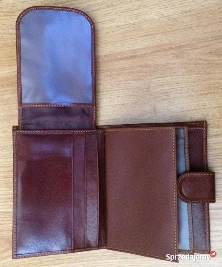 Elegancki nowy męski skórzany portfel pudełko Pozostałe sprzedam