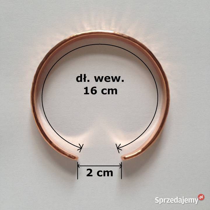 Bransoletka Miedziana dł wew 16 szer 65mm Wrocław