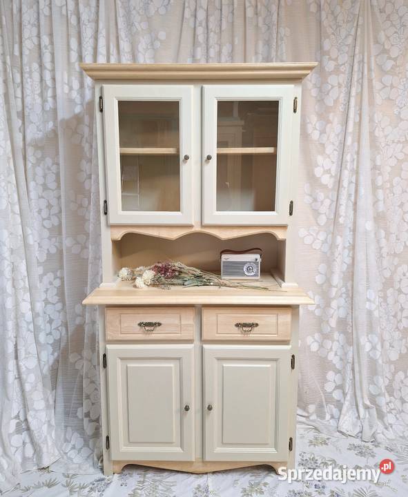 Kredens kuchenny drewniany bukowy beżowy Dubeczno