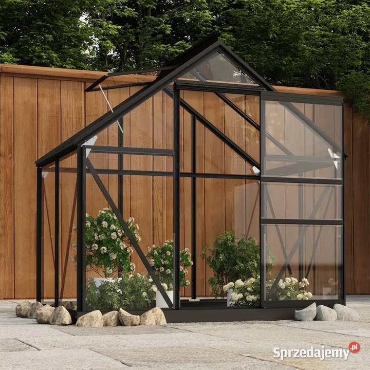 vidaXL Szklarnia antracytowa ze szkła mazowieckie Warszawa